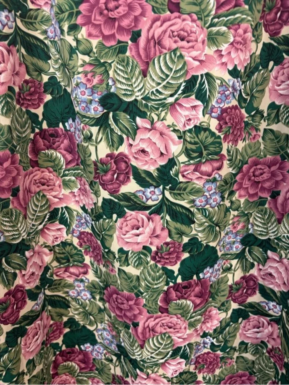 Vintage 80s 90s Floral Rose Lingerie Slip Dress Cottagecore Boudoir Medium Large